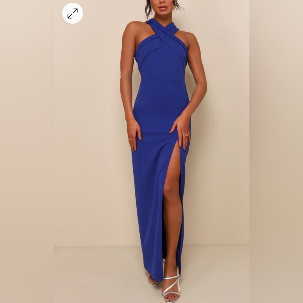 Elegant Blue Sleeveless Dress